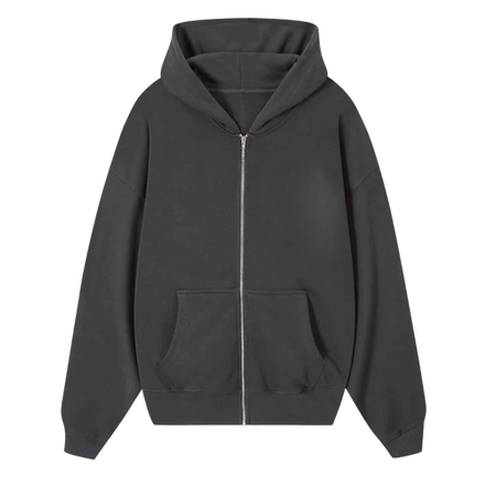 Logo Zipped Hoodie Anthracite