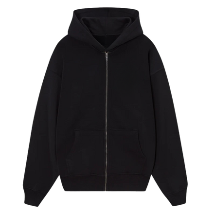 Logo Zipped Hoodie Black